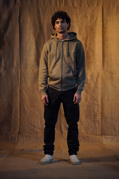 FELPA ZIP OLIVE