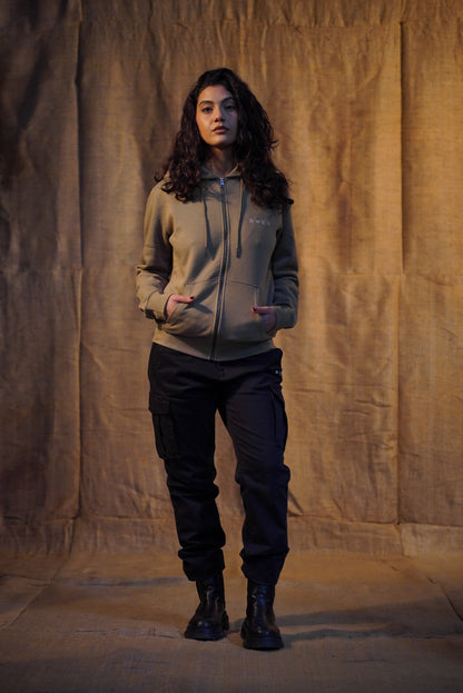 FELPA ZIP OLIVE